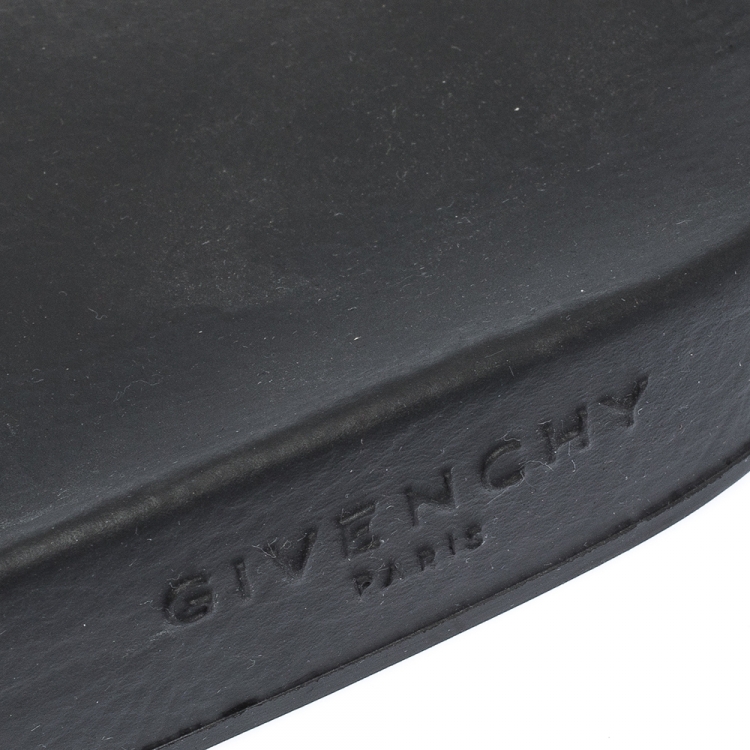 Pre Owned Givenchy Red/Black Fabric Logo Slide Sandals Size 41