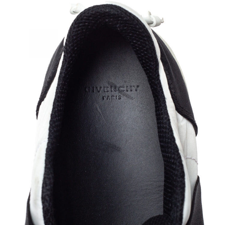 Pre Owned Givenchy Black/White Leather And Mesh Runner Active Low Top Sneakers Size 42