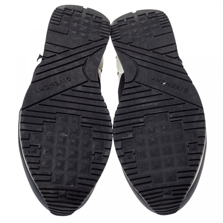 Pre Owned Givenchy Black/White Leather And Mesh Runner Active Low Top Sneakers Size 42