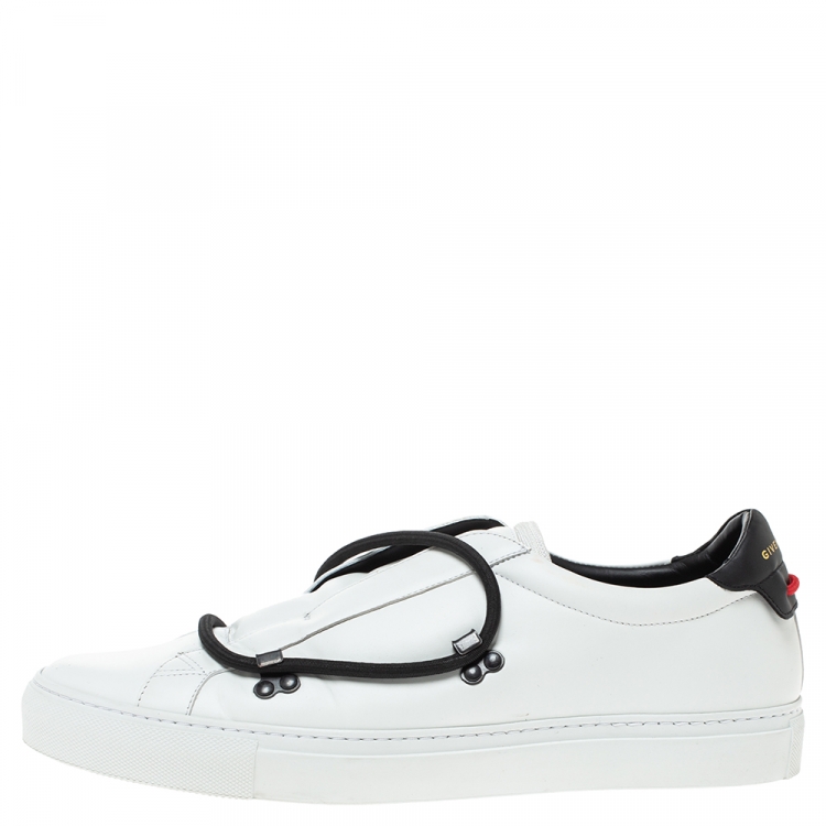 Pre Owned Givenchy White Leather Urban Street Hike Slip On Sneakers Size 44