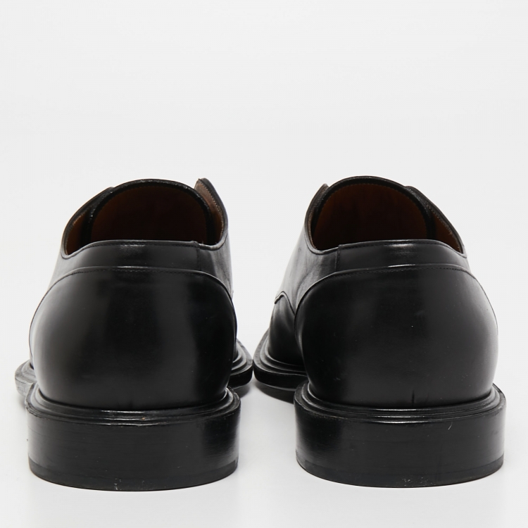 Pre Owned Givenchy Black Leather Slip On Oxfords Size 44