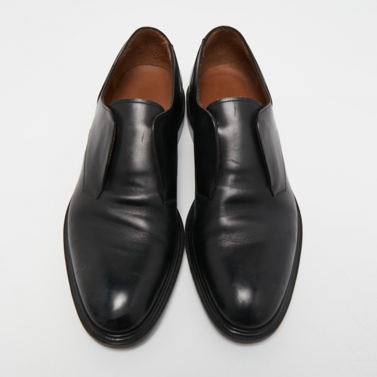 Pre Owned Givenchy Black Leather Slip On Oxfords Size 44