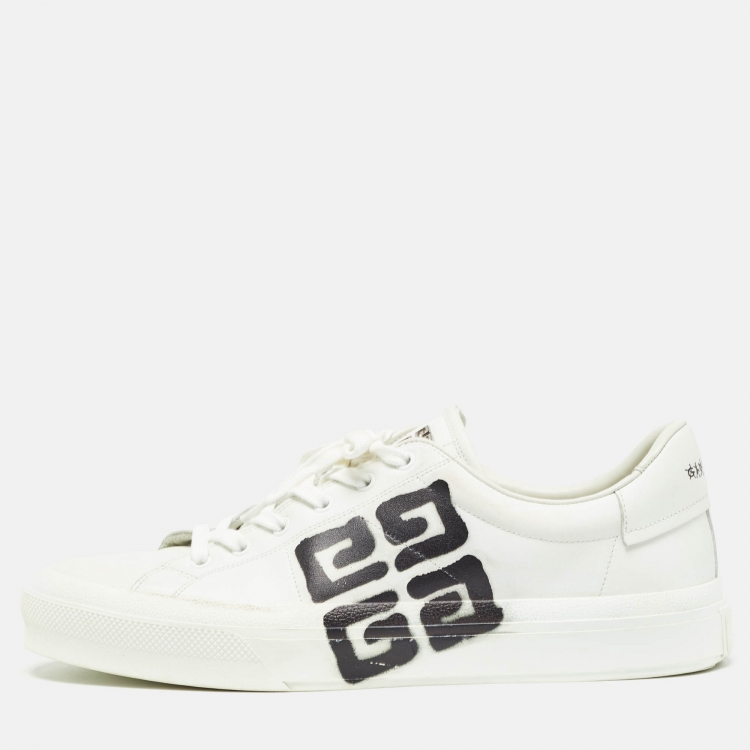 Pre Owned Givenchy White Leather Low Top Sneakers Size 45