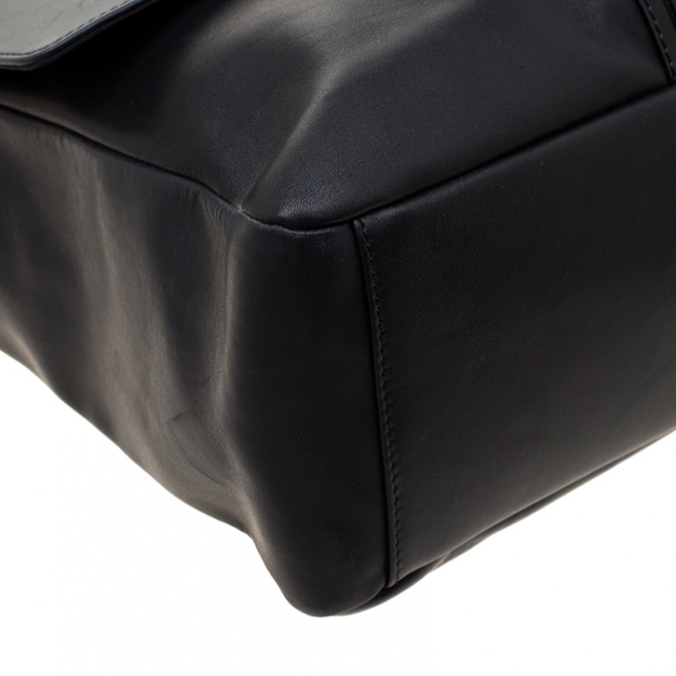 Pre Owned Givenchy Black Leather Briefcase 