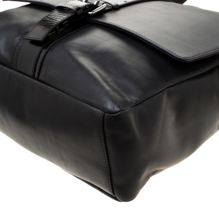 Pre Owned Givenchy Black Leather Briefcase 