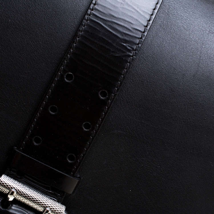 Pre Owned Givenchy Black Leather Briefcase 
