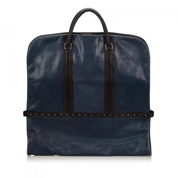 Pre Owned Givenchy Navy Blue Studded Leather Garment Bag