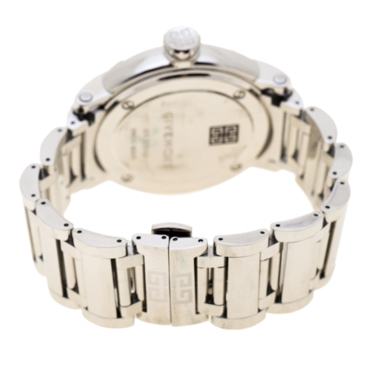 Pre Owned Givenchy White Stainless Steel GV.5254J Men's Wristwatch 48 mm