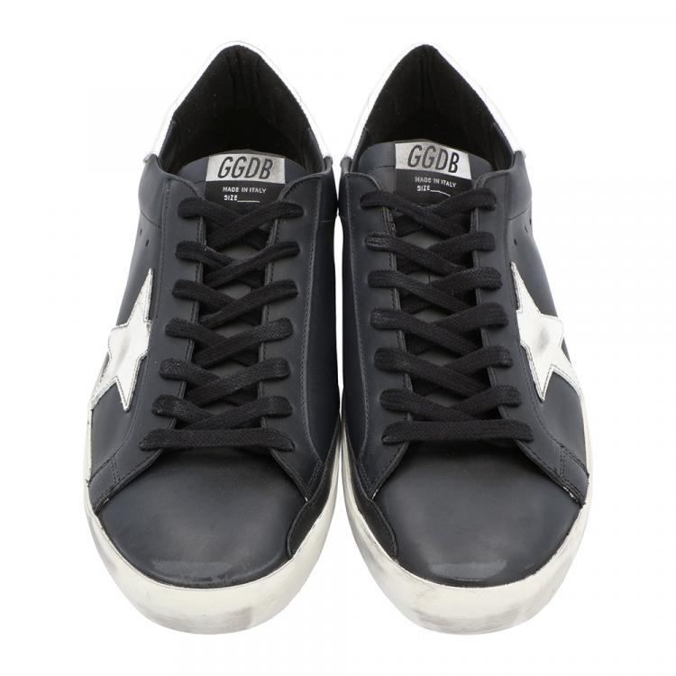 Pre Owned Golden Goose Black Superstar Classic Sneakers Size 43
