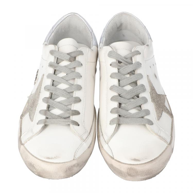 Pre Owned Golden Goose White Superstar Sneakers Size 43