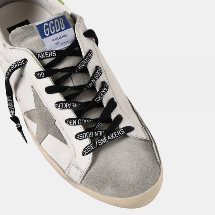 Pre Owned Golden Goose White Super-Star Classic Low-Top Sneakers Size EU 44
