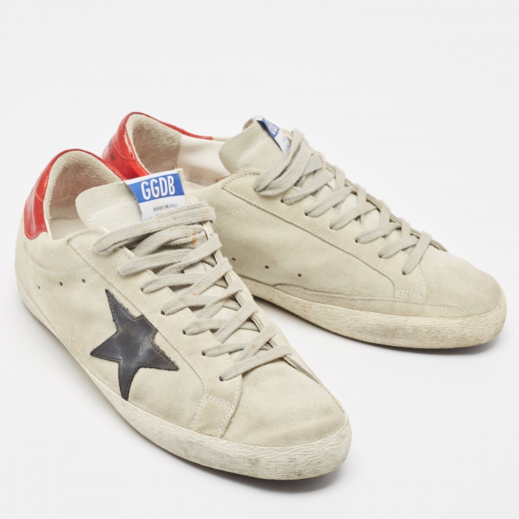 Pre Owned Golden Goose Grey Suede and Leather Superstar Sneakers Size 42