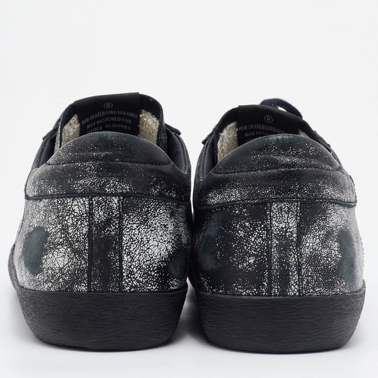 Pre Owned Golden Goose Black Leather Superstar Classic Sneakers Size 45