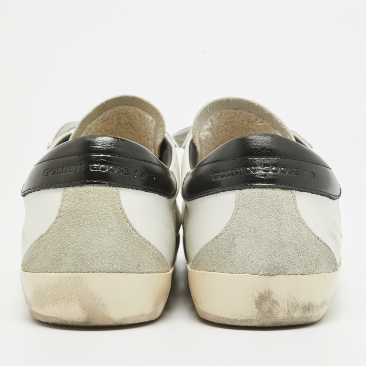 Pre Owned Golden Goose White Leather Superstar Sneakers Size 42