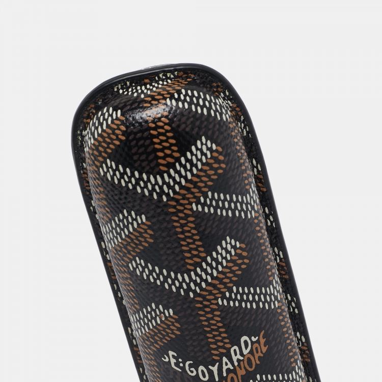Pre Owned Goyard Black Goyardine Coated Canvas and Leather Churchill Cigar Case