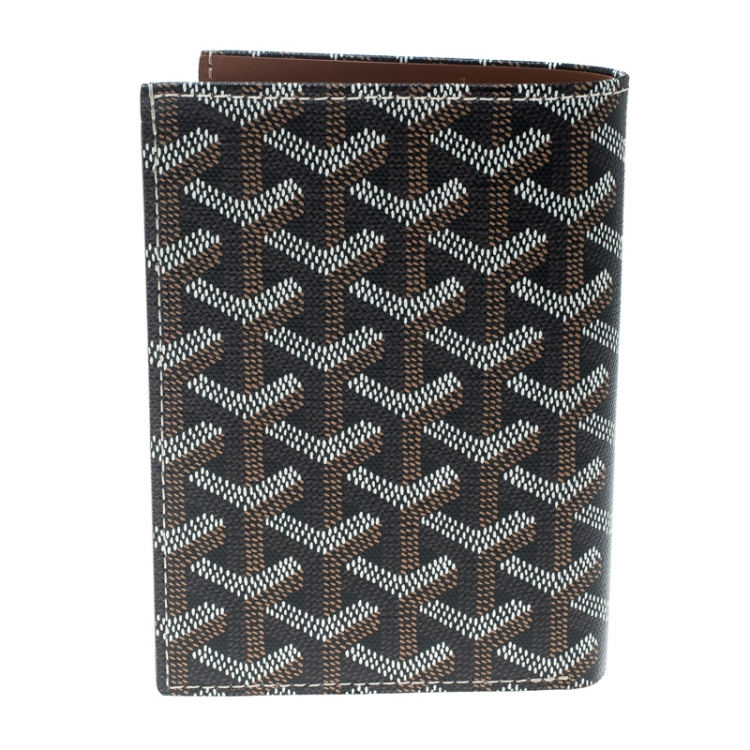 Pre Owned Goyard Black/Brown Coated Canvas Porte Feuille Simple Bifold Wallet