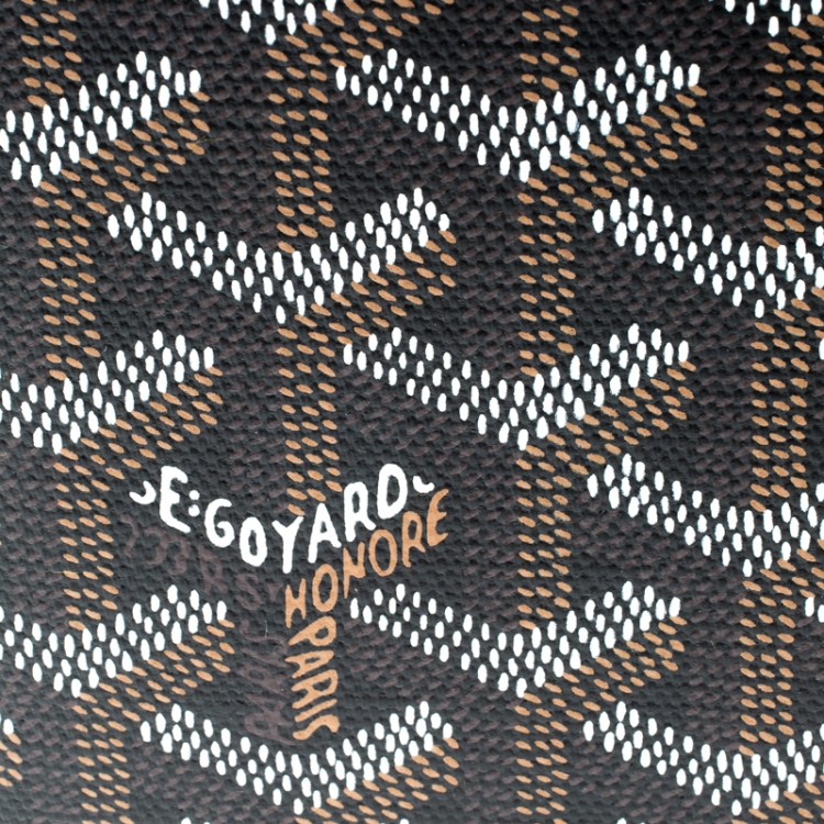 Pre Owned Goyard Black/Brown Coated Canvas Porte Feuille Simple Bifold Wallet