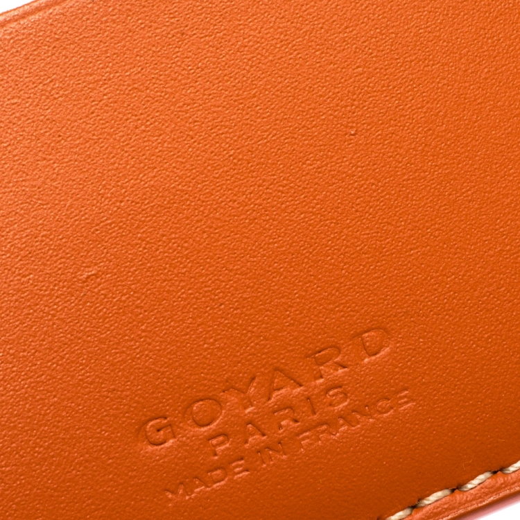 Pre Owned Goyard Orange Goyardine Coated Canvas Bifold Wallet