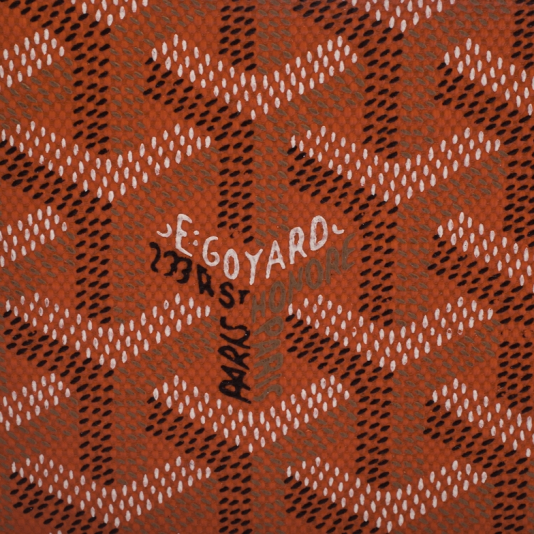 Pre Owned Goyard Orange Goyardine Coated Canvas Bifold Wallet