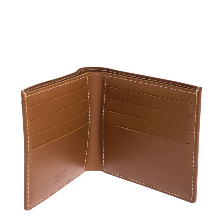 Shop GOYARD Monogram Canvas Leather Folding Wallet Logo Folding