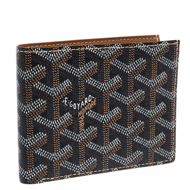 Pre Owned Goyard Brown/White Coated Canvas Victoire Bifold Wallet