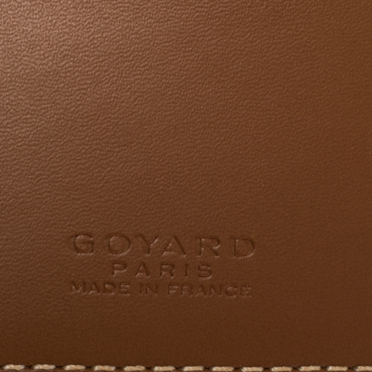 Pre Owned Goyard Brown/White Coated Canvas Victoire Bifold Wallet