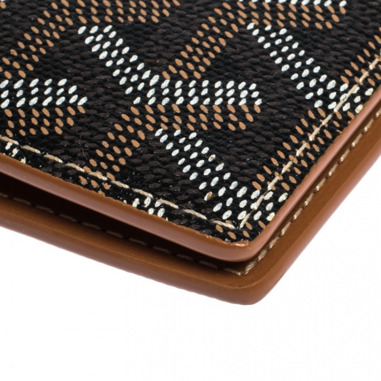Pre Owned Goyard Brown/White Coated Canvas Victoire Bifold Wallet