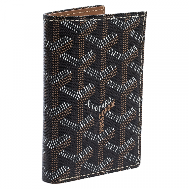 Pre Owned Goyard Black Goyardine Coated Canvas St. Marc Bifold Card Holder
