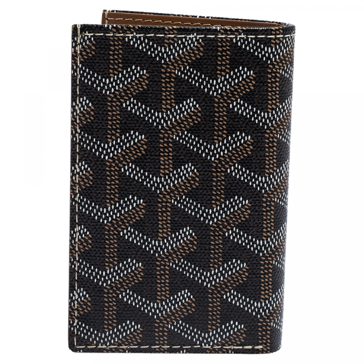 Pre Owned Goyard Black Goyardine Coated Canvas St. Marc Bifold Card Holder