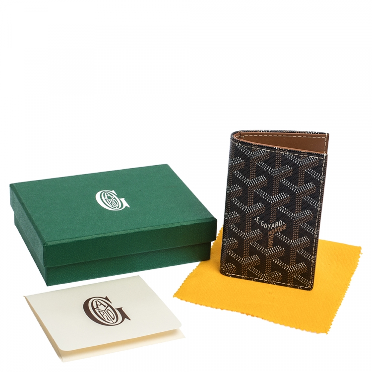 Pre Owned Goyard Black Goyardine Coated Canvas St. Marc Bifold Card Holder