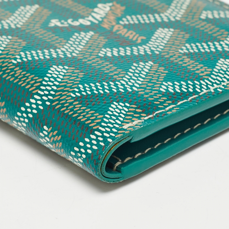 Pre Owned Goyard Green Goyardine Coated Canvas Saint Pierre Card Holder