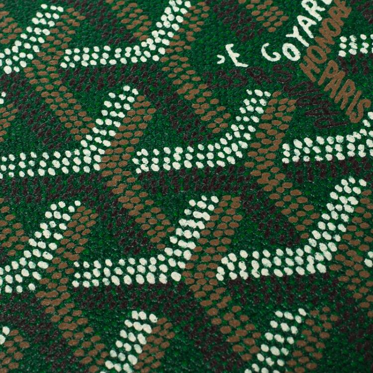 Pre Owned Goyard Green Coated Canvas Victoire Bifold Wallet