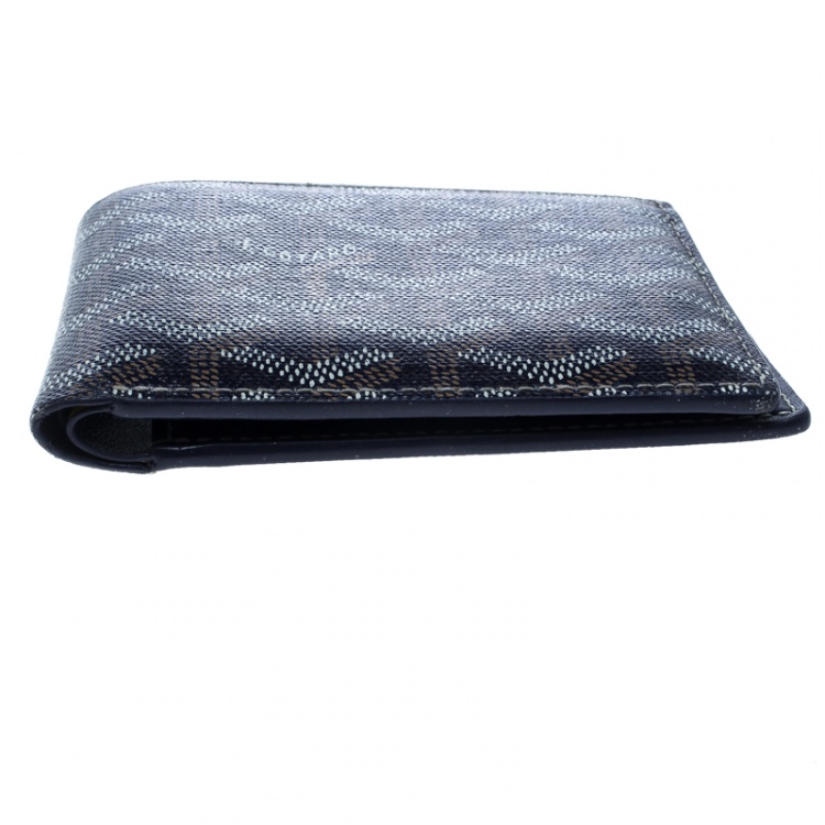 Pre Owned Goyard Dark Blue Coated Canvas Victoire Bifold Wallet