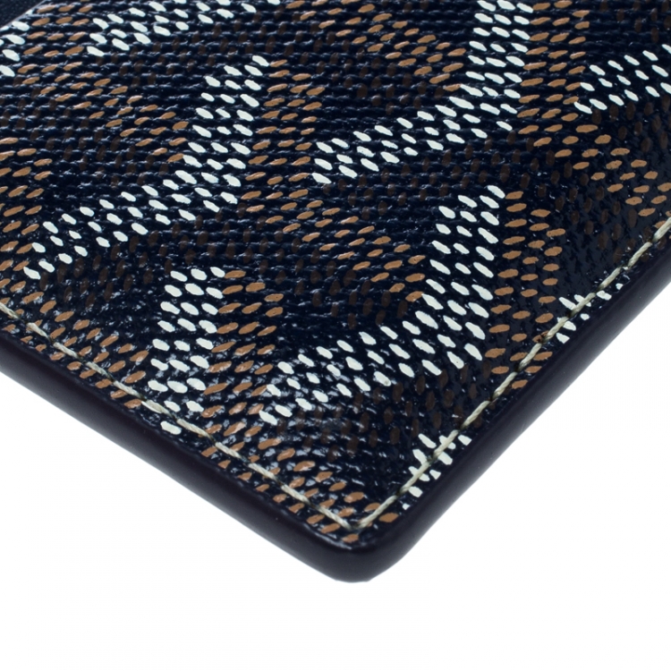 Pre Owned Goyard Blue Goyardine Coated Canvas Saint Sulpice Card Holder
