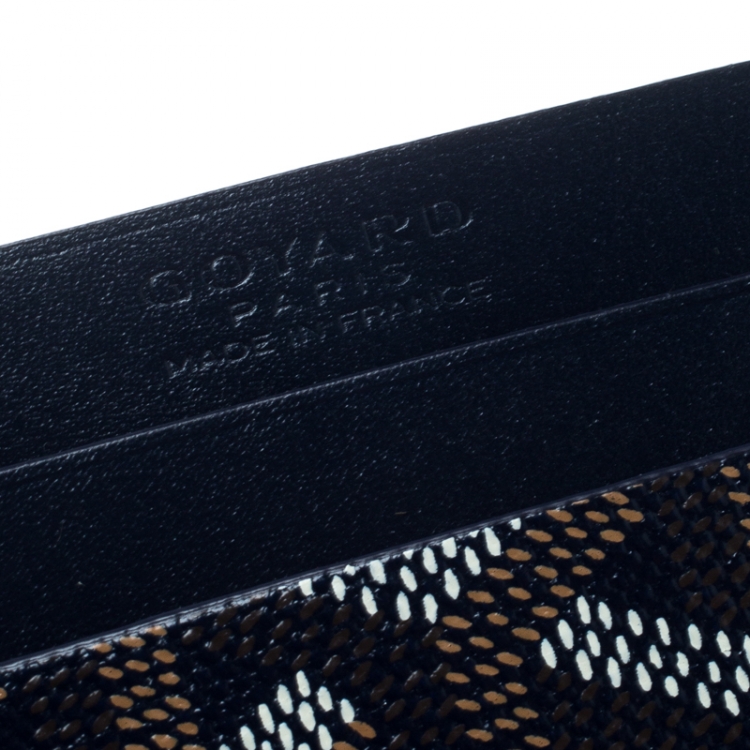 Pre Owned Goyard Blue Goyardine Coated Canvas Saint Sulpice Card Holder