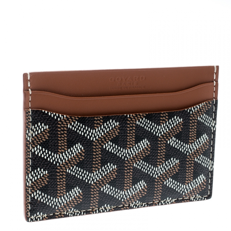 Pre Owned Goyard Brown Goyardine Coated Canvas Saint Sulpice Card Holder