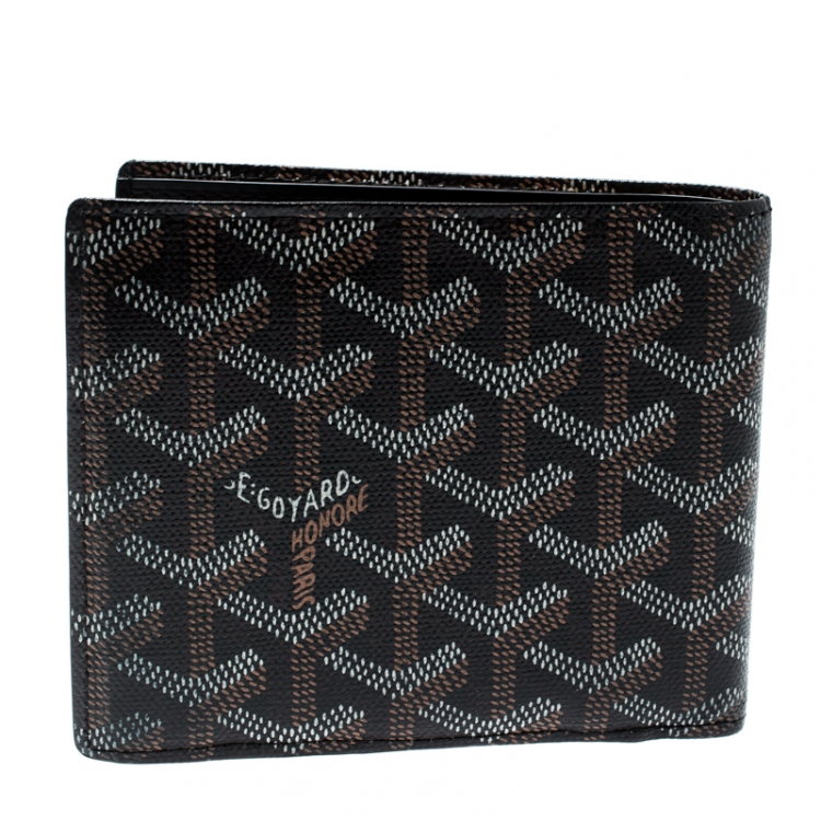 Pre Owned Goyard Brown/White Coated Canvas Victoire Bifold Wallet