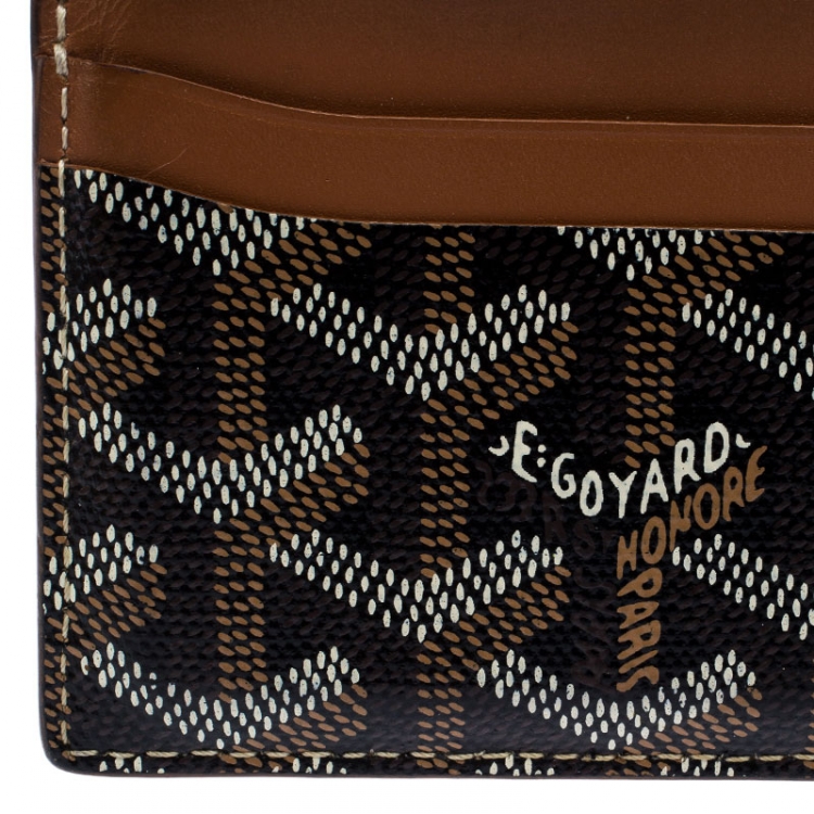 Pre Owned Goyard Brown Goyardine Coated Canvas Saint Sulpice Card Holder