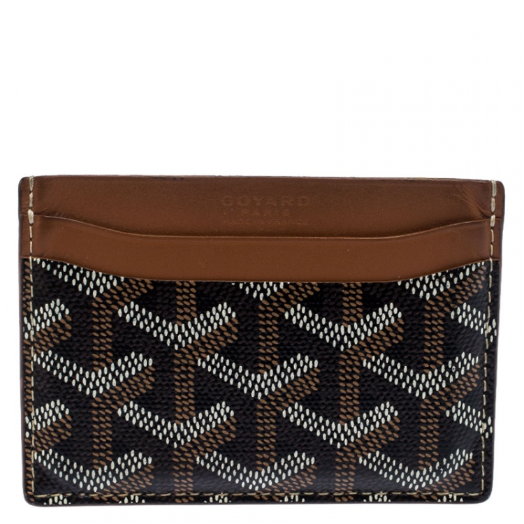 Pre Owned Goyard Brown Goyardine Coated Canvas Saint Sulpice Card Holder