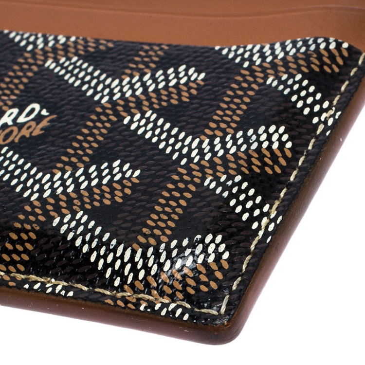 Pre Owned Goyard Brown Goyardine Coated Canvas Saint Sulpice Card Holder