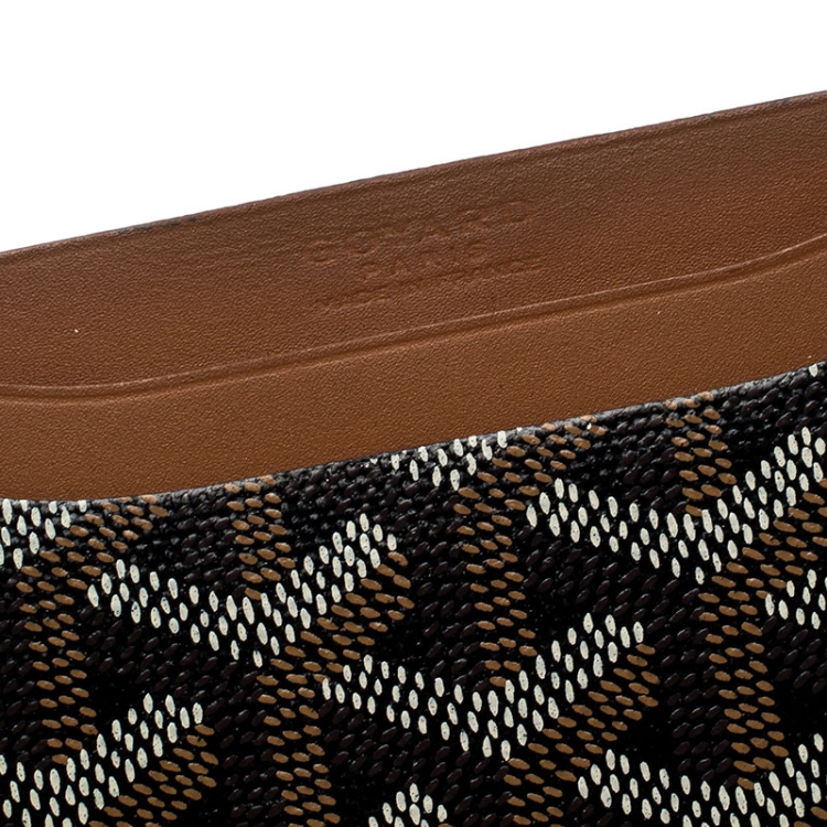 Pre Owned Goyard Brown Goyardine Coated Canvas Saint Sulpice Card Holder