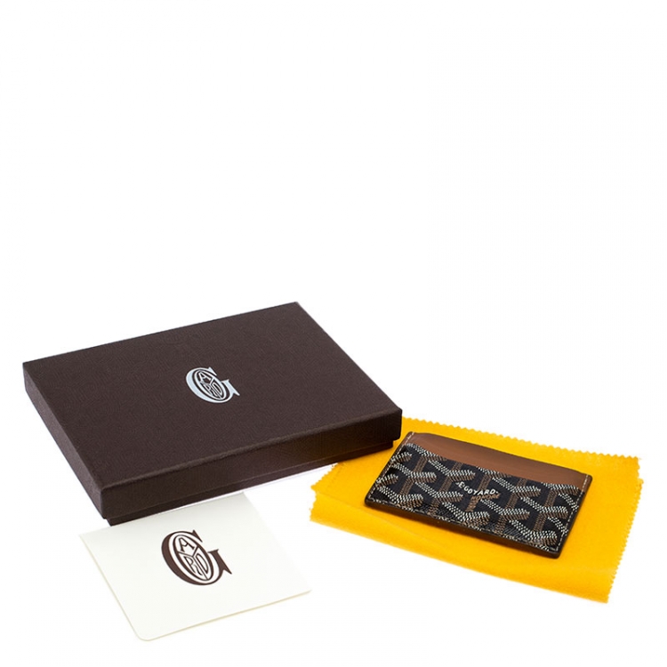 Pre Owned Goyard Brown Goyardine Coated Canvas Saint Sulpice Card Holder