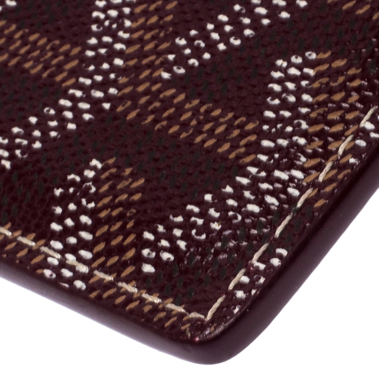 Pre Owned Goyard Burgundy Goyardine Coated Canvas Saint Sulpice Card Holder