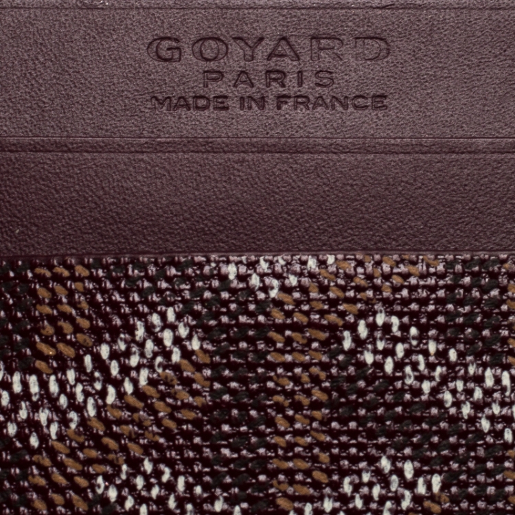 Pre Owned Goyard Burgundy Goyardine Coated Canvas Saint Sulpice Card Holder