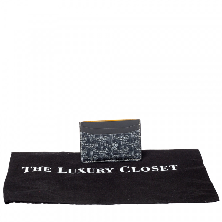 Pre Owned Goyard Grey Goyardine Coated Canvas Saint Sulpice Card Holder