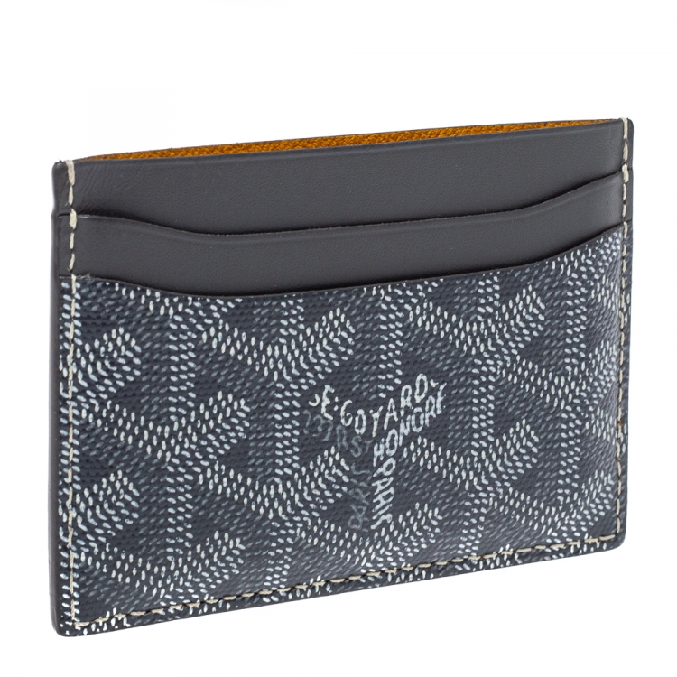 Pre Owned Goyard Grey Goyardine Coated Canvas Saint Sulpice Card Holder