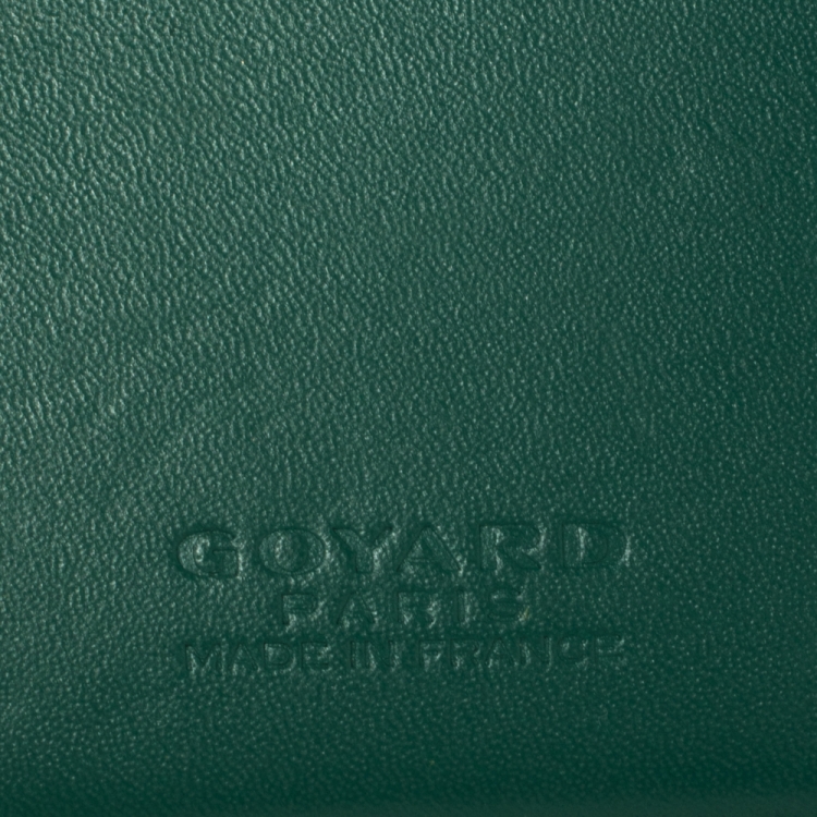 Pre Owned Goyard Green Goyardine Coated Canvas Saint Pierre Bifold Card Holder