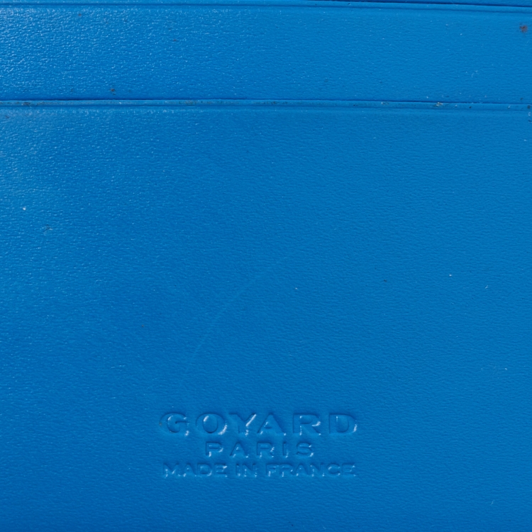 Pre Owned Goyard Blue Goyardine Coated Canvas Victoire Bifold Wallet
