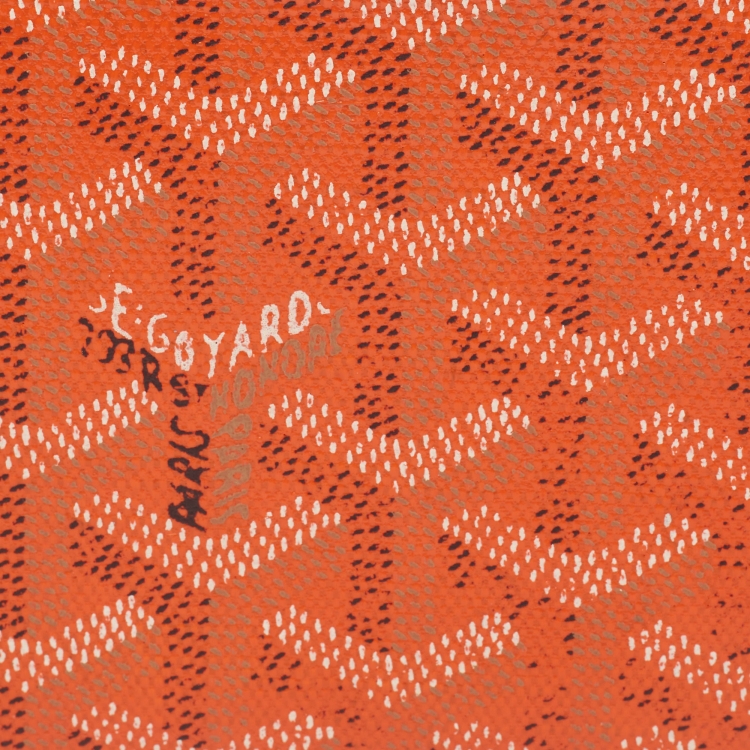 Pre Owned Goyard Orange Goyardine Coated Canvas Victoire Bifold Wallet