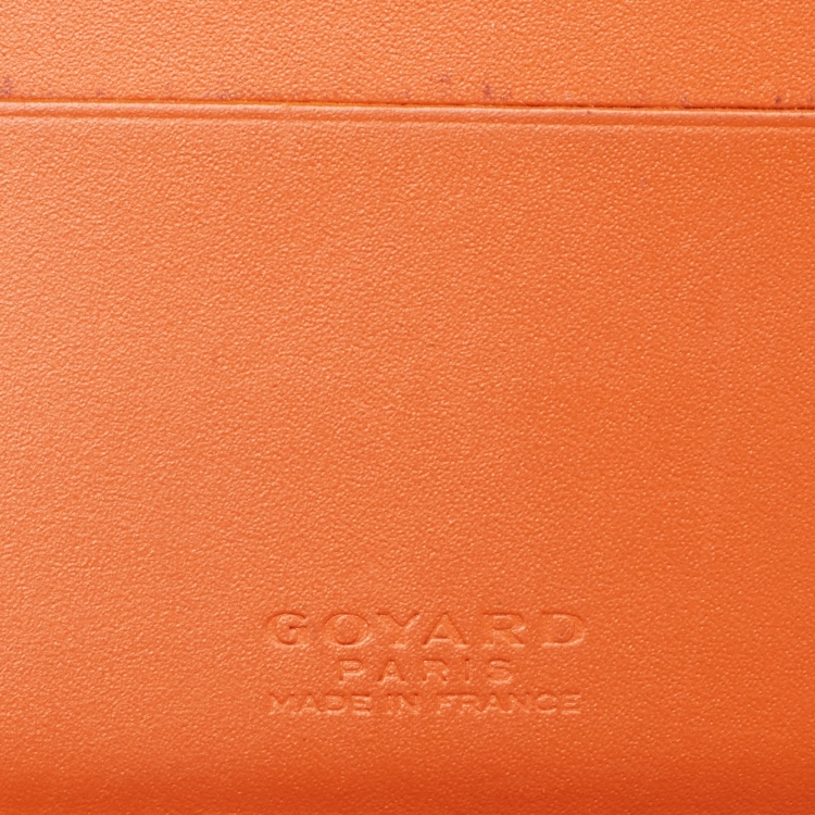 Pre Owned Goyard Orange Goyardine Coated Canvas Victoire Bifold Wallet